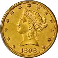 美国1898年10美元金币。