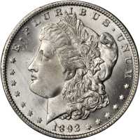 1892-O Morgan Silver Dollar. MS-64+ (PCGS). CAC.