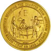 Lot of (2) 1886 Albany, New York Charter Bicentennial Medals. 51.5 mm. By George Hampden Lovett. Min