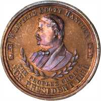 1880 Winfield Scott Hancock. DeWitt-WSH 1880-2. Copper. 28 mm. MS-66 RB (NGC).