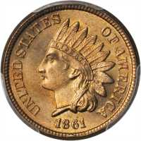 1861 Indian Cent. MS-65 (PCGS).
