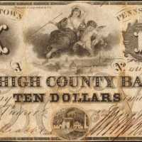 Allentown, Pennsylvania. Lehigh County Bank. December 24, 1844. $10. Fine.