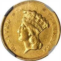 1854-O Three-Dollar Gold Piece. EF Details--Improperly Cleaned (NGC).