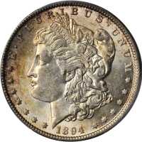 1894-O Morgan Silver Dollar. AU-58+ (PCGS).