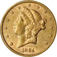 1884-CC Liberty Head Double Eagle. AU-50 Details--Scratched (ANACS). OH.