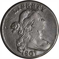 1807 Draped Bust Cent. S-275. Rarity-3. Large Fraction. Fine-12 Surfaces Smoothed, Scratched.