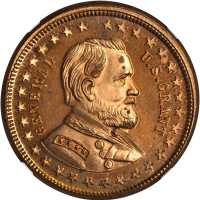 1872 Ulysses S. Grant. DeWitt-USG 1872-3. Copper. 31 mm. MS-64 RB PL (NGC).