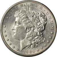 1884-S Morgan Silver Dollar. AU-58 (PCGS).