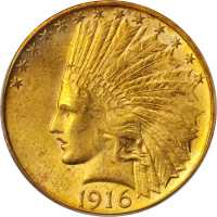 1916-S Indian Eagle. MS-63 (PCGS).