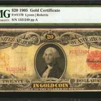 Fr. 1179. 1905 $20 Gold Certificate. PMG Very Fine 25.