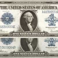 Lot of (2) Fr. 237. 1923 $1 Silver Certificates. About Uncirculated.
