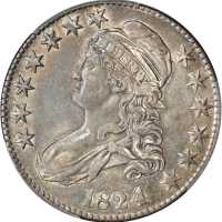 1824/4 Capped Bust Half Dollar. O-109. Rarity-2. EF-40 (PCGS).