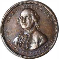 1799 (ca. 1864) Washington - General of the American Armies Medalet. Copper. 19 mm. Musante GW-748, 