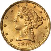 1897 Liberty Head Half Eagle. MS-63 (PCGS). CAC.