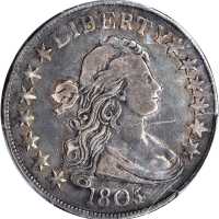 1805/4 Draped Bust Half Dollar. O-102, T-5. Rarity-3. VF-20 (PCGS).