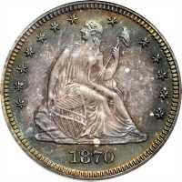 1870 Liberty Seated Quarter. Proof-65 (PCGS). CAC--Gold Label. OGH.