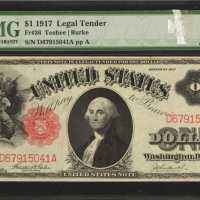 Fr. 36. 1917 $1 Legal Tender Note. PMG Choice Uncirculated 64.