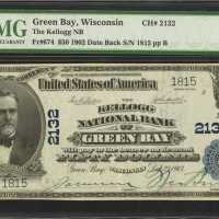 Green Bay, Wisconsin. $50 1902 Date Back. Fr. 674. The Kellogg NB. Charter #2132. PMG Choice About U