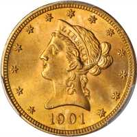 1901 Liberty Head Eagle. MS-65+ (PCGS).