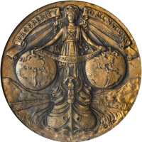 1914 Panama Canal Completion. Bronze. 38 mm. HK-398. Rarity-4. #10974. MS-64 (NGC).