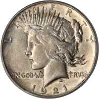 1921 Peace Silver Dollar. High Relief. AU-53 (PCGS).