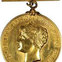 1917 State Department Life Saving Medal Presented by the President. Gold. 35.7 mm x 49.6 mm. 32.8 gr