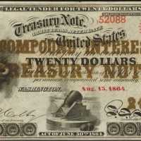 Fr. 191a (W-1953). 1864 $20 Compound Interest Treasury Note. PCGS Extremely Fine 40.