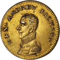 1824 Andrew Jackson. DeWitt-AJACK 1824-5. Brass. 23.4 mm. Choice Extremely Fine.