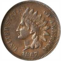 1867 Indian Cent. EF-40 (ANACS).
