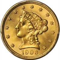 1906 Liberty Head Quarter Eagle. Unc Details--Altered Surfaces (PCGS).