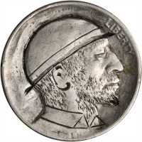 Undated Man with Beard, Hat and Collared Jacket. Host coin Extremely Fine.
