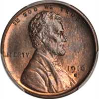1916-S Lincoln Cent. MS-64 RB (PCGS).