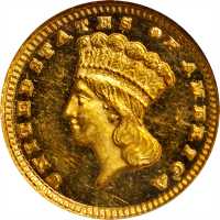 1885 Gold Dollar. Proof-62 Cameo (NGC). CAC.