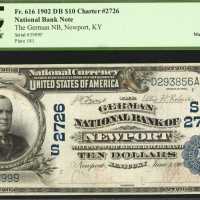 Newport, Kentucky. $10 1902 Date Back. F616. The German NB. Charter #2726. PCGS Very Fine 35 Apparen