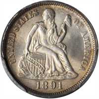 1891-O Liberty Seated Dime. MS-65 (PCGS).