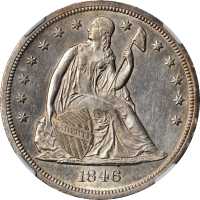 1846-O Liberty Seated Silver Dollar. AU Details--Improperly Cleaned (NGC).