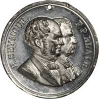 1868 Horatio Seymour. DeWitt-HS 1868-1. White metal. 38.3 mm. About Uncirculated.