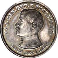 1864 George McClellan. DeWitt-GMcC 1864-13. Silvered white metal. 31 mm. MS-65 (NGC).