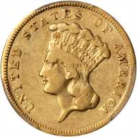 1860-S Three-Dollar Gold Piece. VF-20 (PCGS).