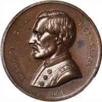 1864 George McClellan. DeWitt-GMcC 1864-21. Copper. 31 mm. MS-64 BN (NGC).