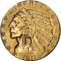 1911-D Indian Half Eagle. AU-55 (PCGS). CAC.