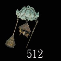 晚清翡翠莲花「出入平安」银质挂饰Late Qing, Jade Lotus 