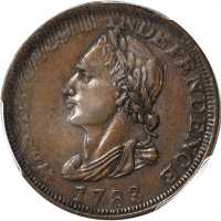 1783 (ca. 1820) Unity States Cent. Musante GW-104, Baker-1, W-10130. Rarity-1. AU-55 (PCGS).
