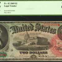 Fr. 42. 1869 $2 Legal Tender Note. PCGS Very Choice New 64 PPQ.