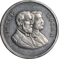 Group of five different 1884 James Blaine medalets.