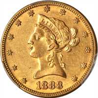 1888-S Liberty Head Eagle. AU-55 (PCGS).
