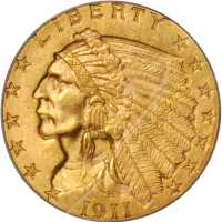 1911 Indian Quarter Eagle. MS-64 (PCGS). CAC.