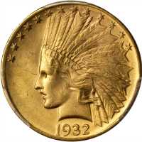 1932 Indian Eagle. MS-64 (PCGS).