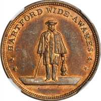 1860 Abraham Lincoln. DeWitt-AL 1860-40. Copper. 28 mm. MS-64 RB (NGC).