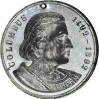 1892 Worlds Columbian Exposition. Columbus Bust Dollar. White Metal. 38 mm. HK-224, Eglit-207. Rarit